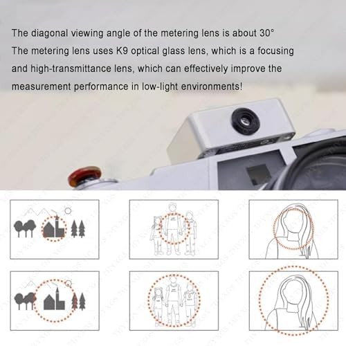 Professional Camera Light Meter, Film Camera Exposure Meter, 30° Average Metering, with OLED Screen, Adjustable ISO and Shutter Speed, Cold Shoe Mount, for Vintage Cameras - Image 2