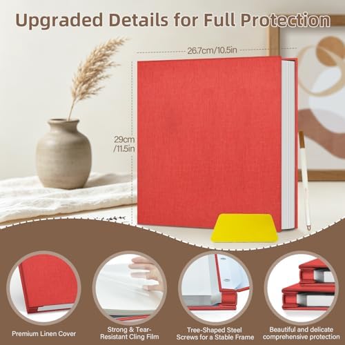 Popotop Photo Album Self Adhesive Scrapbook Album for 4x6 5x7 8x10 Pictures DIY Photo Book as Scrapbooking Supplies Kits, Birthday Gifts for Women Mom Wedding Baby Family Travel - Image 3