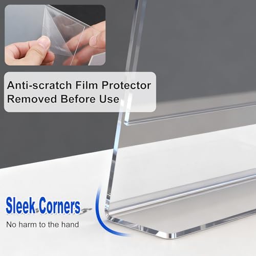 Acrylic Sign Holder 4 x 6 Horizontal, L-Shape Clear Plastic Display Stand for Tabletop, Acrylic Stands for Flyers, Table Paper Holder, Vertical Sign Holder 4x6 for Restaurants, Office and School (Slant 6 Pack 6x4) - Image 4