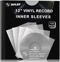 Vinyl Record Inner Sleeves 100 Pack for 12" Lp, Master Style 3-Ply Anti Static Soft Inner Sleeve with Archival Paper Enclosed for 33 RPM LP Protection (12" 100P) by VINYLSTORAGESOLUTION