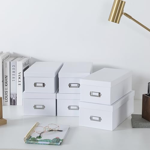 Soul & Lane - White Photo Storage Boxes with Lids, Set of 6 in 2 Sizes - Image 7