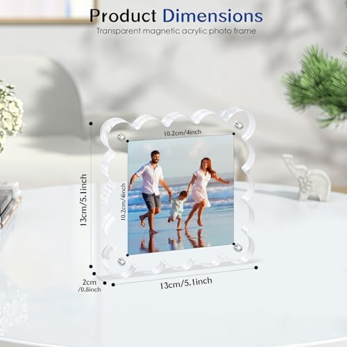 Acrylic Magnetic Picture Frames 4x4 6pack Square Photo Frame - Image 3