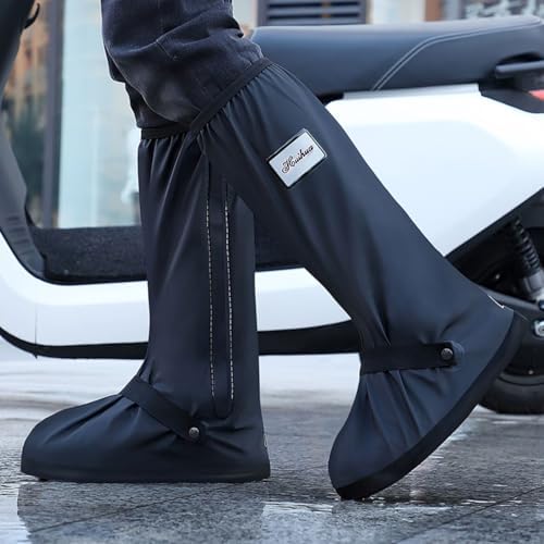 USHTH Black Waterproof Rain Boot Shoe Cover with Reflector (1 Pair) - Image 2