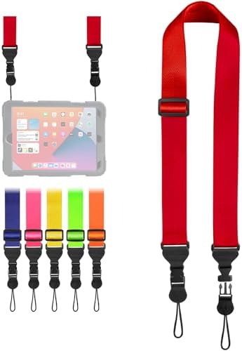 FIEIL Adjustable Shoulder Strap, Nylon Camera Strap, Comfortable Neck Strap for iPad, Cellphone Tablet, Camera, Laptop, Binocular, Luggage Bag (Red Universal Lanyard) by FIEIL
