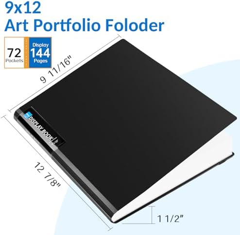 Sooez Art Portfolio 9"x12", 72 Pockets Large Portfolio Folder Display - Image 3