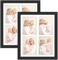 DUENPY 2 Pack 12x16 Collage Frame For 4 5x7 Photos Black by DUENPY