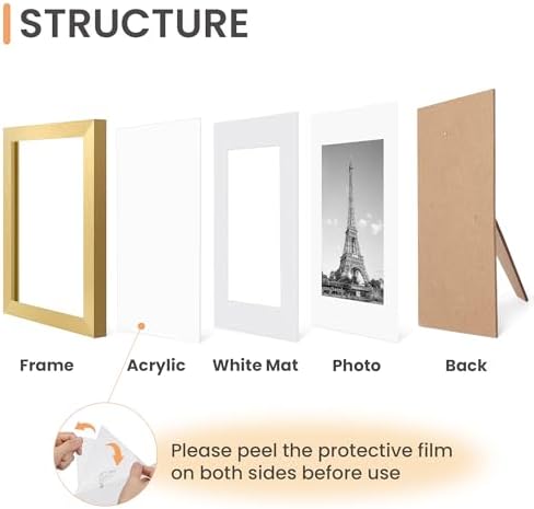 upsimples 4x6 Picture Frame, Photo Collage Wall Decor Set of 10, Gold - Image 4