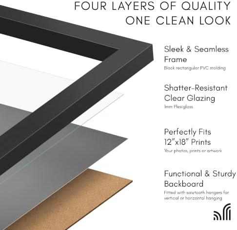 Americanflat 12x18 Poster Frame 2-Pack - Slim Molding - Black - Image 5