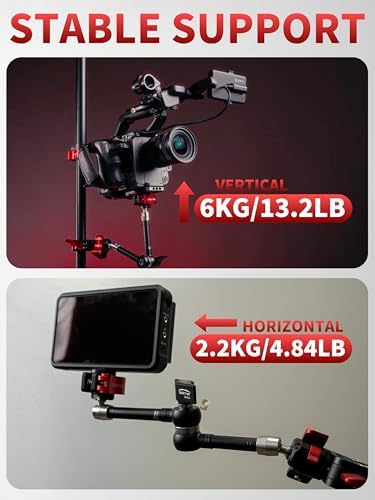 IFOOTAGE Magic Arm Clamp MA5-6, 11 Inches Adjustable Friction Power Articulating Magic Arm with 1/4" and 3/8" Thread Screw for DSLR Camera Rig/LCD Monitor/LED Lights - Image 3