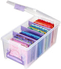 ArtBin Semi Satchel Portable Craft Organizer with 3 Dividers - Clear Plastic Storage Case for Art & Craft Supplies by ArtBin
