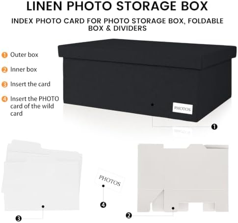 Photo Storage Box 5x7, Decorative Photo Boxes storage With Lids - Image 7