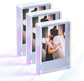 Instax Mini Picture Frames for Polaroid & Fujifilm Instax Mini Camera/ Printer Film, 2x3 Cute Polaroid Photo Frame, Tabletop Small Picture Display Holder for Instant Photo, Iridescent Acrylic, 3 Pack by Janaden