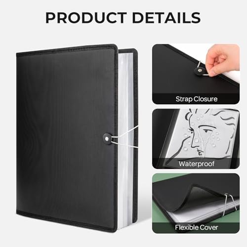 Nicpro 12x18 Art Portfolio Folder, 30 Pockets Art Painting Portfolio Binder - Image 6