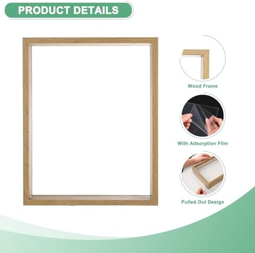M METERXITY 1-Pack Dried Flower Frame, 8 x 10 Inch Double Acrylic Wooden Dried Flower Photo Floating Frame for Tabletop/DIY/Handicrafts [Wood Color] - Image 2