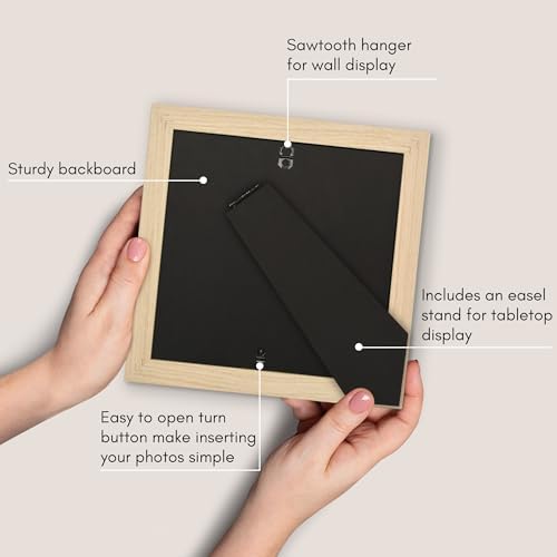 Americanflat 8x8 Picture Frame - Matted to 4x4 - Natural Oak - Image 5