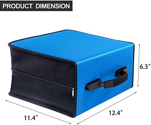 Siveit CD/DVD Case Binder, 400 Capacity CD/DVD Disc Case Booklet Album Box (Black Binder, Blue) - Image 2