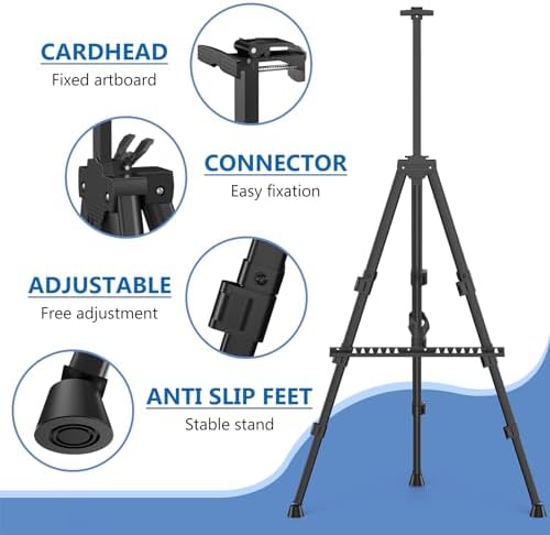 Art Painting Display Easel Stands - Portable Adjustable Floor Artist Easels - Image 4
