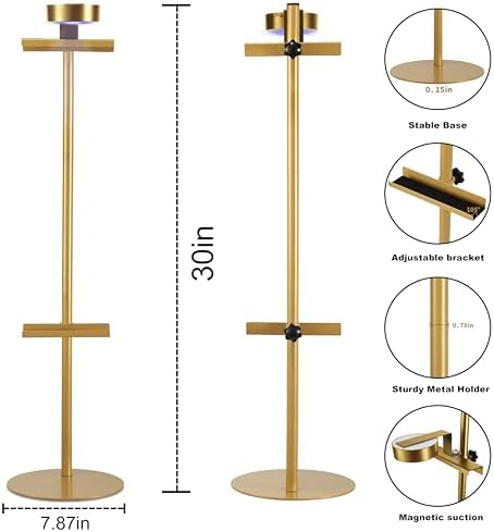 Adjustable Desktop Photo Frame Stand with Magnetic Wall Painting Light, Holds Picture Frames up to 30 Inch,with Rechargeable Battery,Metal Vertical Stand with 3 Color Temperature & 13RGB Poster Lights, for Displaying Picture Frames, Artworks (2 Packs, ... - Image 3