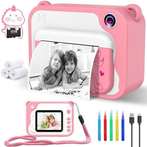 Kids Instant Print Camera for Travel Parties Camping School Birthday Gifts by CHAKEYAKE