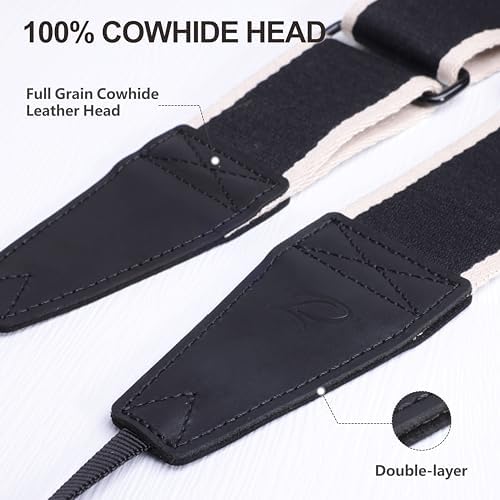 Padwa Lifestyle Adjustable Camera Strap - 2" Top Layer Cowhide Head Camera Straps for Photographers, Cotton Adjustable Neck Shoulder & Crossbody Strap Quick Release for All Cameras and Binoculars - Image 3