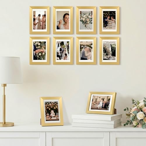 upsimples 4x6 Picture Frame, Photo Collage Wall Decor Set of 10, Gold - Image 2