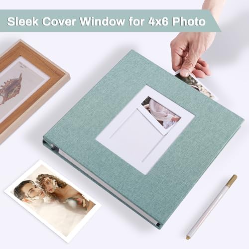 Photo Album Self Adhesive Pages Large 13.2x12.8 Green 40 Pages - Image 2