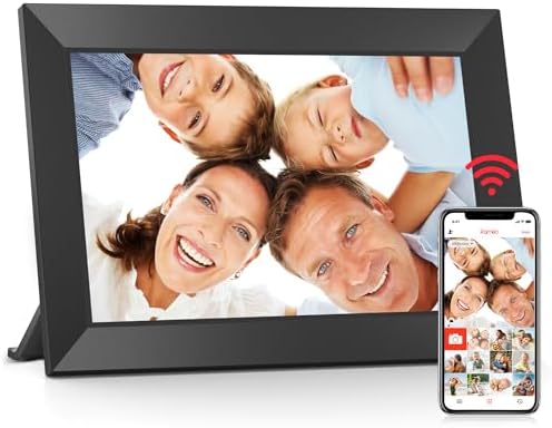 BIGASUO Digital Picture Frame, 10.1" Frameo Digital Frame WiFi with 32GB Memory, 1280x800 IPS Touch Screen, Send Photos/Videos from Your Phone Anywhere, Photo Gifts for Parents and Grandparents by BIGASUO