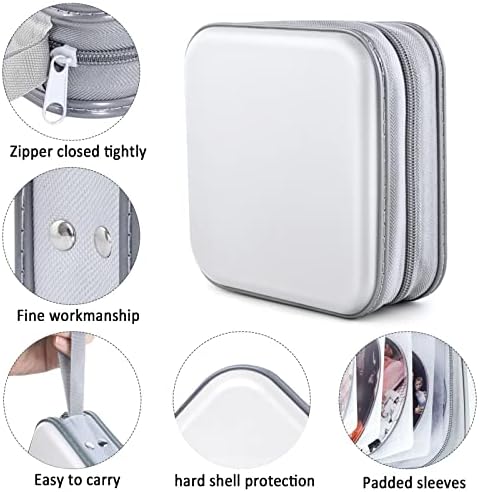 CD/DVD Case Wallet, 48 Capacity, White, Plastic + PP Film + Non-Woven Fabric, Lightweight, Portable - Image 2