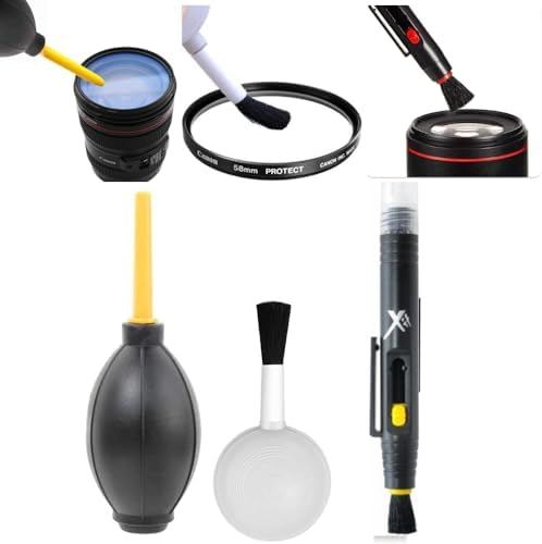Camera Cleaning Kit with Camera Cleaning Pen Brush, Air Blaster Blower and Lens Brush Blower Brush Dust Cleaner for Lens, Camera, SLR, Telescope, Magnifying Glass, Phone by Acuvar