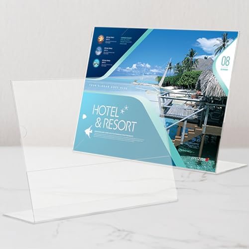 Acrylic Sign Holder 4 x 6 Horizontal, L-Shape Clear Plastic Display Stand for Tabletop, Acrylic Stands for Flyers, Table Paper Holder, Vertical Sign Holder 4x6 for Restaurants, Office and School (Slant 6 Pack 6x4) - Image 5