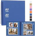 RECUTMS 12x12 Inch Scrapbook 60 Pages Kraft Paper DIY Journal Album Blue by RECUTMS