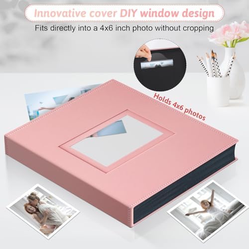 Popotop 4x6 Photo Album Holds 300 Pictures, Vegan Leather Hardcover - Image 2