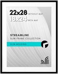 Americanflat 22x28 Poster Frame - Matted to 18x24 - Slim Molding - Black by Americanflat