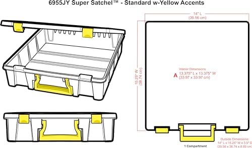 ArtBin Super Satchel 1-Compartment Craft Storage Box, Yellow Latches - Image 6