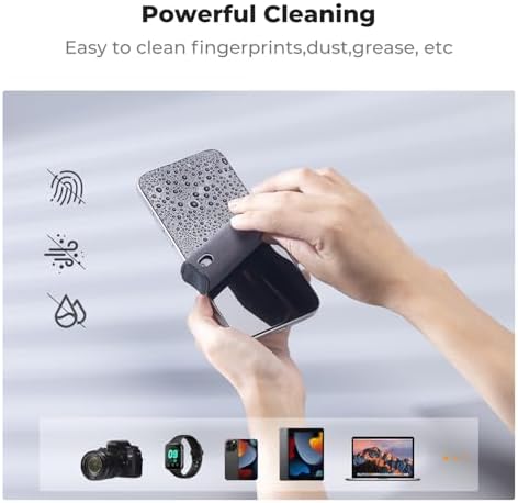 K&F CONCEPT 2-in-1 Screen Cleaning Tool, Includes 20ml Liquid, Grey & Pink - Image 4