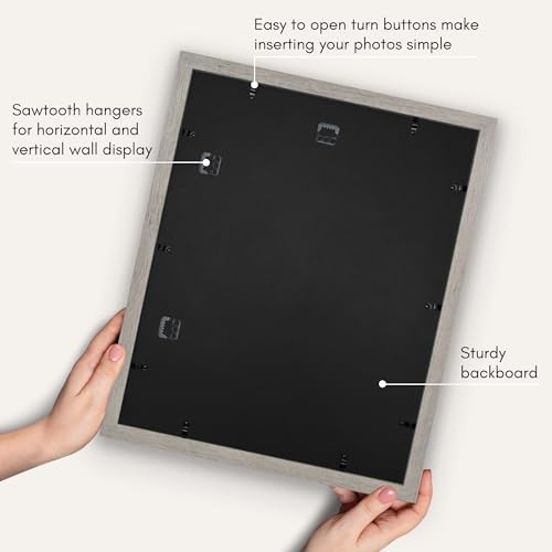 Americanflat 16x20 Poster Frame - Matted to 11x14 - Grey Wood - Image 5