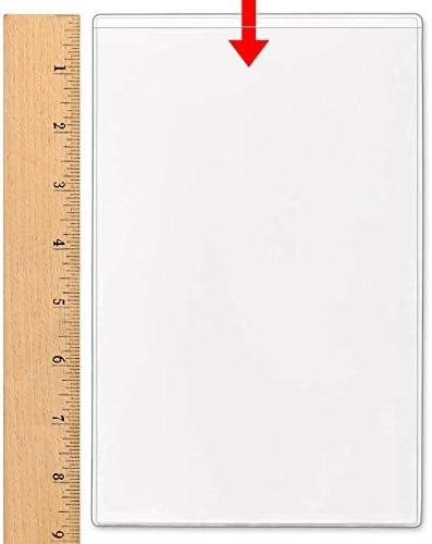 StoreSMART - 5" x 8" Non-Adhesive Vinyl Plastic Pocket - Open Short Side - 50 Pack - PE108S-C-50 - Image 2