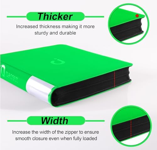 D DACCKIT Comic Binder，Comic Book Album with Sleeves Fits Regular Comics and Comic Bagged and Boarded - Comic Storage Binder Holds 24 Comic Books（Model A，Brilliant Green） - Image 2