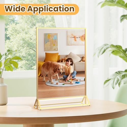 Acrylic Sign Holder 4X6 Gold Frames Double-sided Picture Frames - Image 5