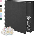 DIY Scrapbook Photo Album,40 Pages,8x8 Inch,Black by Remowith