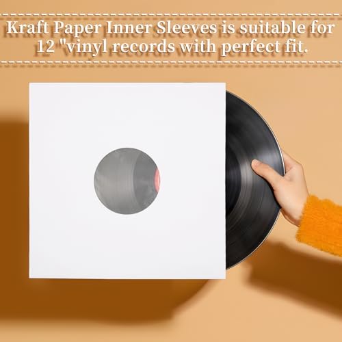 12 Inches Vinyl Record Inner Paper Sleeves with PO Film, 10pcs (Square) - Image 7