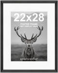Americanflat 22x28 Poster Frame - Matted to 18x24 - Engineered Wood - Black by Americanflat