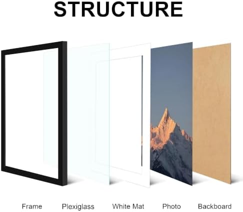 22x28 Wood Picture Frame Set of 4, Wall Mount for Home Decor, Black - Image 5