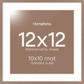 Homeforia 12x12 Mocha Picture Frame, High-End Metal, 10x10 Mat, Glass by Homeforia