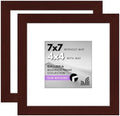 Americanflat 7x7 Picture Frame 2-Pack - Matted to 4x4 - Mahogany by Americanflat