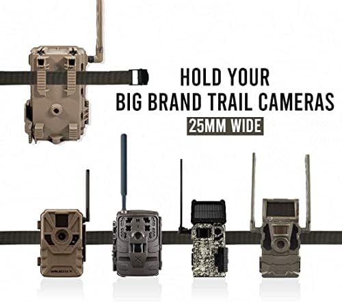 Trail Camera Straps 8 Packs, Game Cam Mounting Straps w/Durable Alloy Buckle, 6 ft. Long Nylon Utility Strap for Hanging Deer Camera, 25mm Width (Brown) - Image 2
