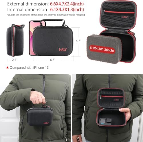 HSU Small Case for GoPro Hero 13/12/11/10/9/8/7/6/5 Black (Small Size Red) - Image 2