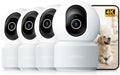 Anona 4K UHD Indoor Camera, Pet/Dog/Baby Security Camera with Phone App, 360°Pan-Tilt, 2.4G/5G Dual-Band Wi-Fi 6, Auto-Tracking, Person/Pet/Baby Crying Detection, Privacy Mode, Two-Way Audio, 4 Pack by Anona