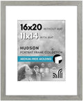 Americanflat 16x20 Poster Frame - Matted to 11x14 - Grey Wood by Americanflat