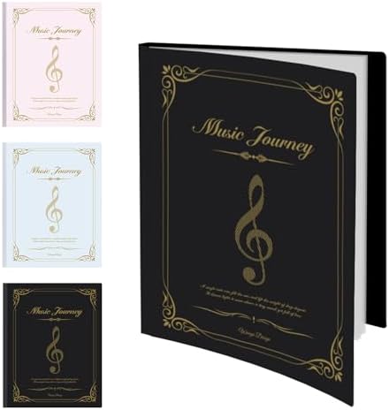 Sheet Music Folder 8.5"x11", Heavy Duty Art Portfolio Folder with Clear Sheet Protectors, 40-Pocket, Displays 80 Pages, Presentation Book for Artwork & Document Organizer (Black 40 Pocket) by Unknown